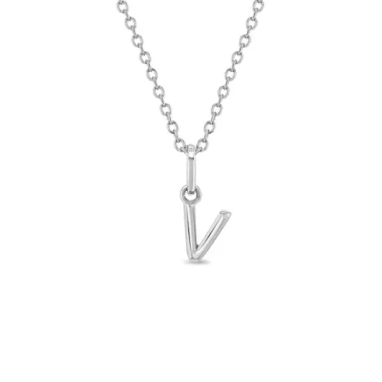 Girls' Tiny Initial Letter Sterling Silver Necklace - In Season Jewelry image {7}