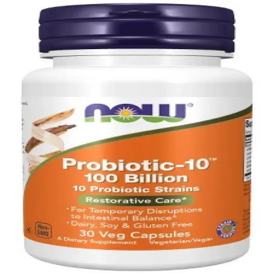 Probiotic-10 100 Billion by Now Foods  -  30 VegCap image {3}