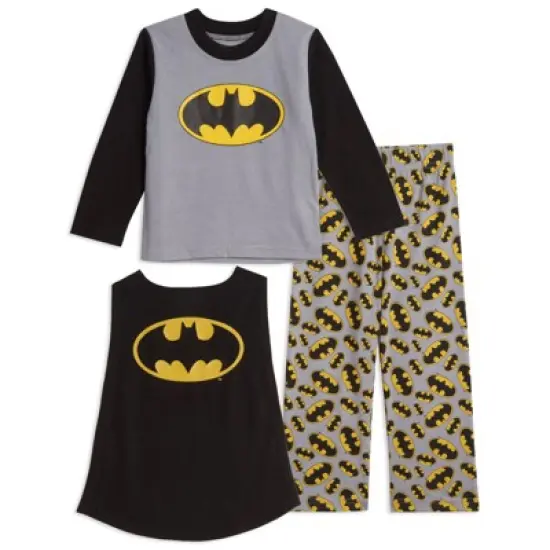 DC Comics Justice League Superman Batman Pajama Shirt and Pants Detachable Cape Sleep Set Toddler image {7}