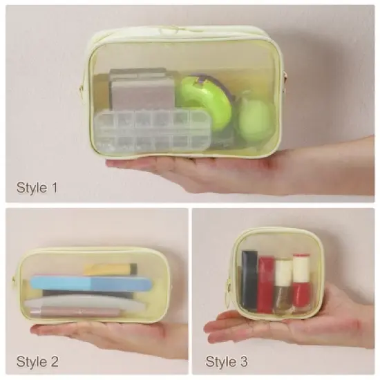 Unique Bargains Travel Mesh Makeup Bag with Zipper 3 Pcs image {4}