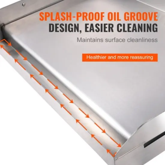 VEVOR Stove Top Griddle, 23.5"x16" Pre-Seasoned Stainless Steel Griddle, Rectangular Double Burner Griddle Pan, Non-Stick Family Pan Cookware image {5}