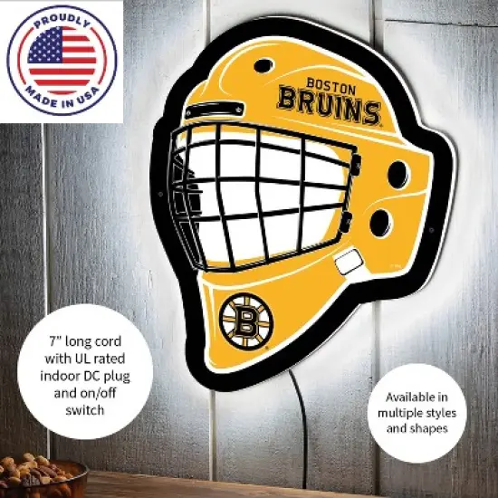 Evergreen Ultra-Thin Edgelight LED Wall Decor, Helmet, Boston Bruins- 15.6 x 19 Inches Made In USA image {4}