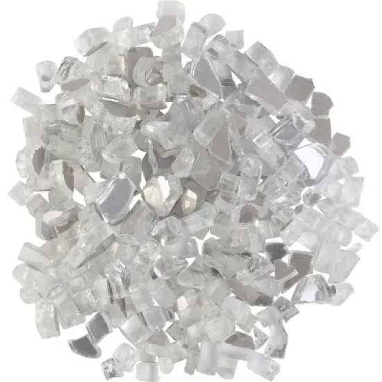 Home-Complete 10.47 lbs .5" Reflective Crushed Rock Fire Glass Clear image {10}