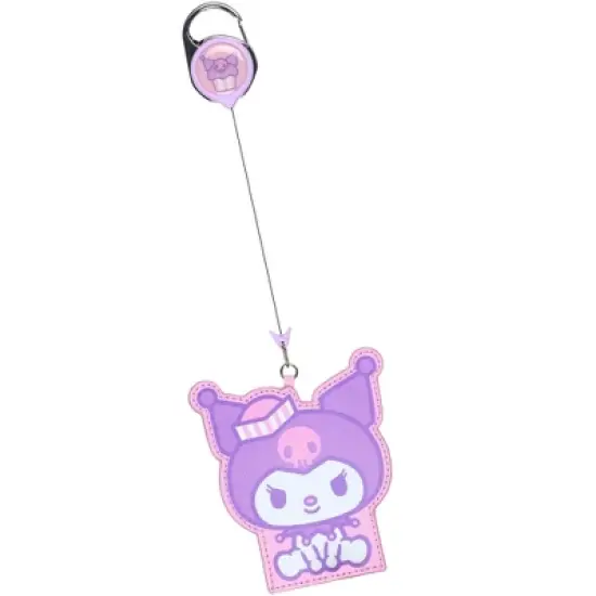 Sanrio Hello Kitty and Friends Merchandise Lanyard Snack Shop Kuromi Retractable Reel ID Badge Holder Keychain Multicolored image {3}