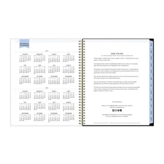 Day Designer 2024 Planner 8.5"x11"  Weekly/Monthly Clear Pocket Cover Wild Blooms Black image {7}