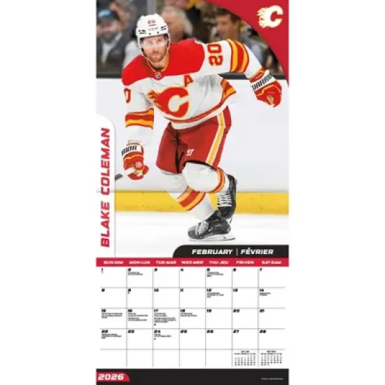NHL, Trends International 2026 Calgary Flames Bilingual French12"x12" Wall Calendar image {2}
