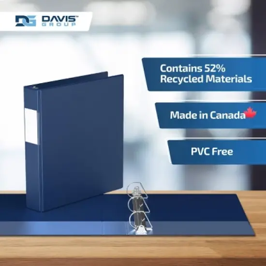 Davis Group 6pk 1.5" Premium Economy Angled D-Ring Binder Royal Blue: Polypropylene, 350 Sheet Capacity, 2 Pockets image {6}