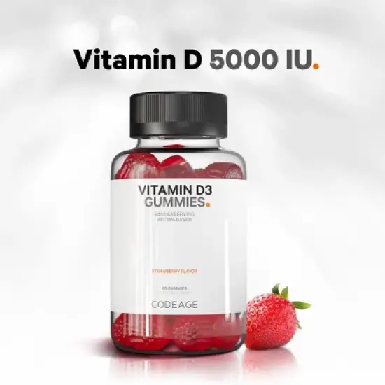 Codeage Vitamin D3 Gummies - Vitamin D 5000 IU Supplement - 60 ct image {3}