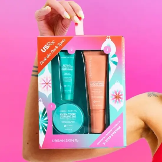 Urban Skin Rx Deck the Dark Spots Exfoliate + Retinol + Hydrate 3-Step System Skincare Gift Set - 3pc image {4}