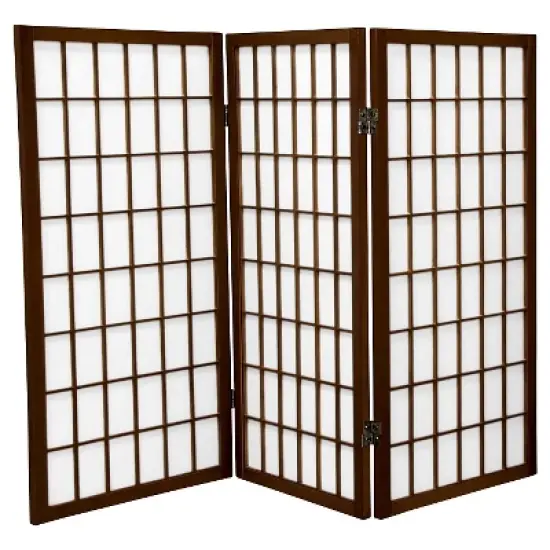 3 ft. Tall Window Pane Shoji Screen (3 Panels) - Oriental Furniture image {5}
