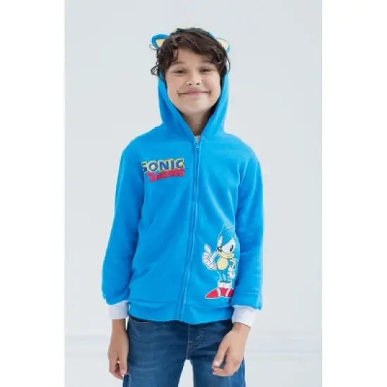 SEGA Sonic the Hedgehog Fleece Zip Up Hoodie Little Kid to Big Kid image {1}