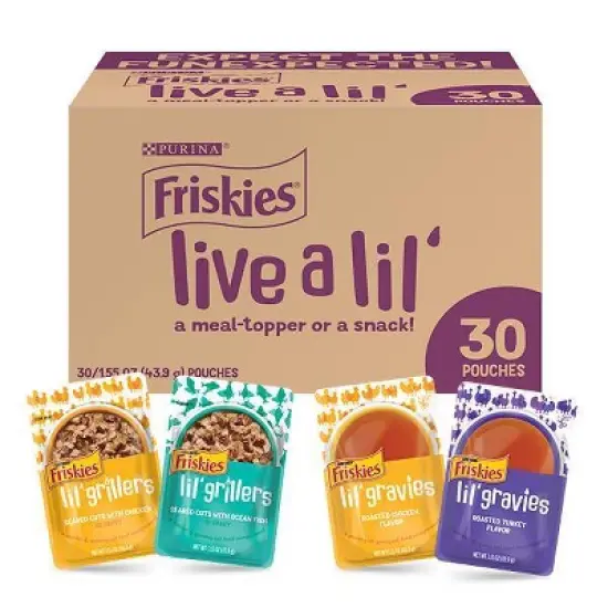 Friskies Live a Lil with Chicken, Turkey and Fish Wet Cat Food Variety Pack - 30ct/3.7lbs image {1}