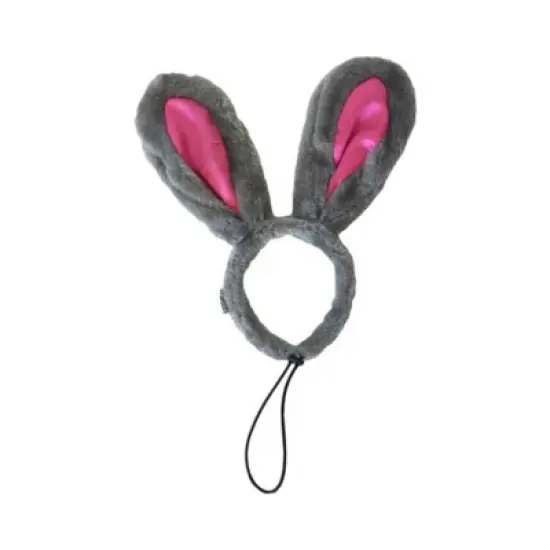 Midlee Easter Bunny Gray & Pink Dog Rabbit Ears with Tail (Small) image {2}