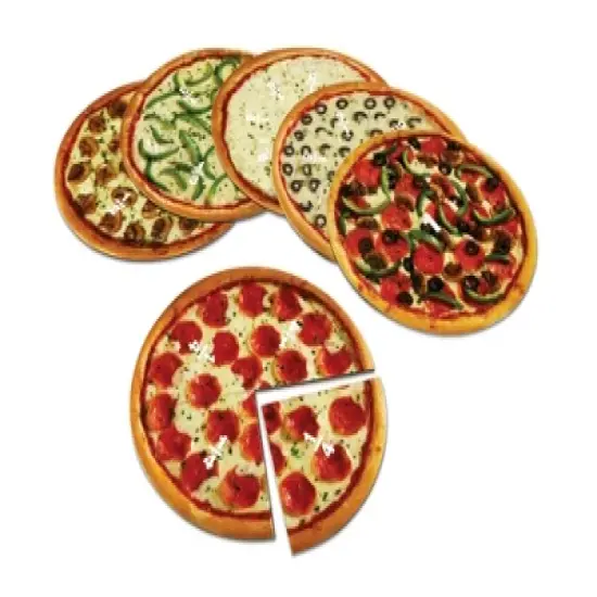 Learning Resources Magnetic Pizza Fractions, Fraction Games for Kids, 24 Pieces, Ages 6+ image {4}