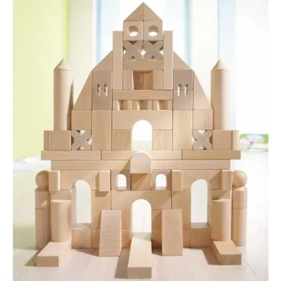 HABA Basic Building Blocks 102 Piece Extra Large Wooden Starter Set (Made in Germany) image {1}