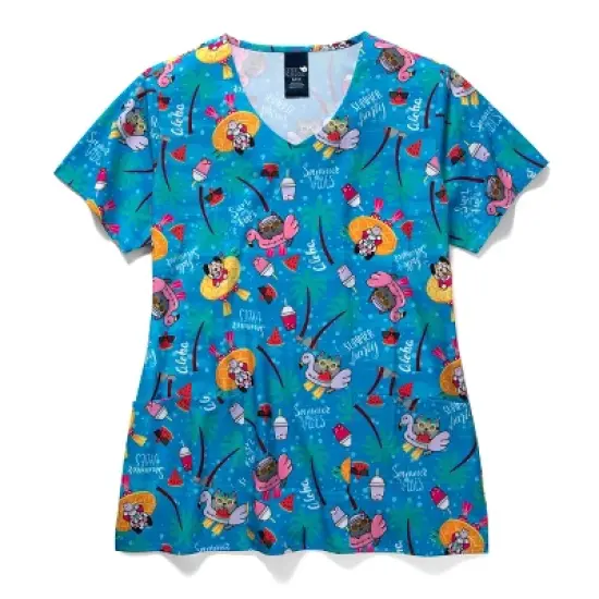Zoe and Chloe Zoe+Chloe Performance V-Neck Print Scrub Top image {1}