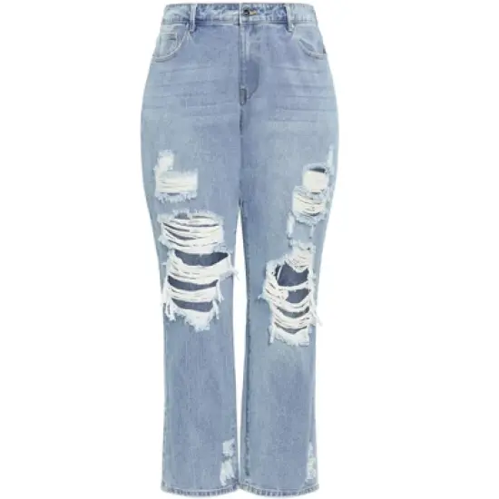 Women's Plus Size Hannah Rip Jean - Light Wash | CITY CHIC image {5}