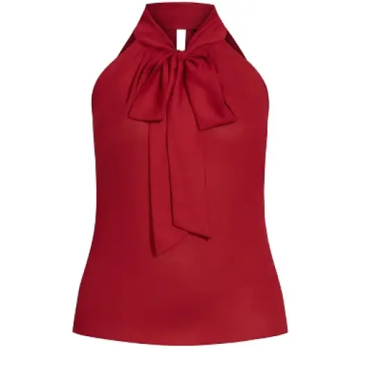 Women's Plus Size Mia Top - true red | CITY CHIC image {2}