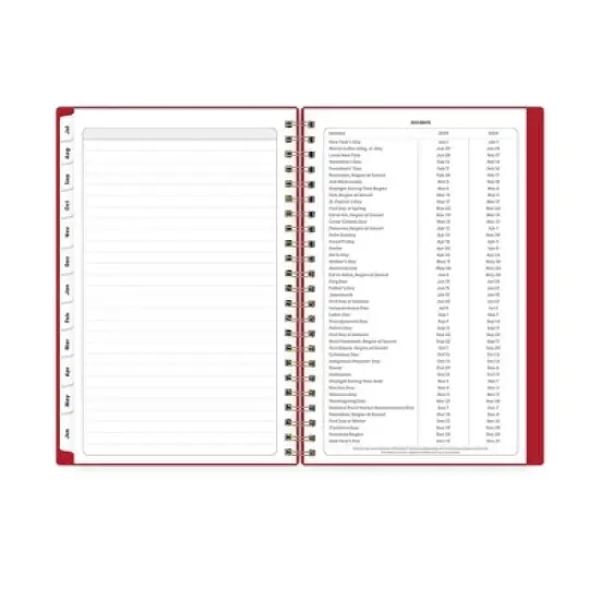 Blue Sky 5"x8" 2025-2026 Weekly/Monthly Wirebound Planner Solid Cherry Harvest Red image {8}