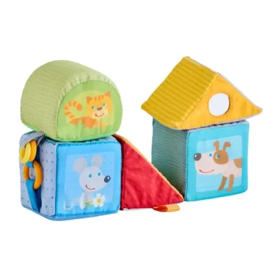 HABA Animal Discovery Cubes - 5 Soft Baby Blocks in Geometric Shapes image {4}