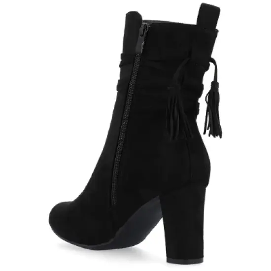 Journee Collection Womens Zuri Inside Zip Block Heel Booties image {6}