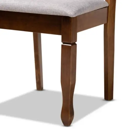 Set of 4 Elijah Dining Chair Gray/Walnut - Baxton Studio image {3}