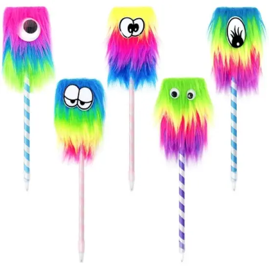 Wrapables Fluffy Rainbow Monster Pens (Set of 5) image {8}
