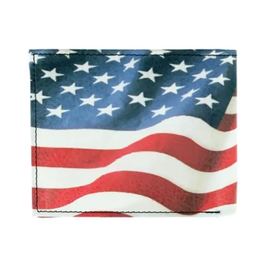 CTM Men's Leather American Flag Bifold Wallet image {1}