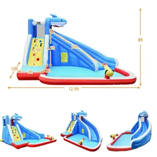 Costway Inflatable Water Slide Animal Shaped Bounce House Castle Splash Water Pool Without Blower image {1}