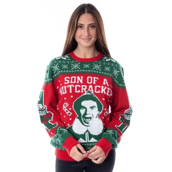 ELF Movie Men's Son of a Nutcracker Ugly Christmas Sweater Knit Pullover image {1}