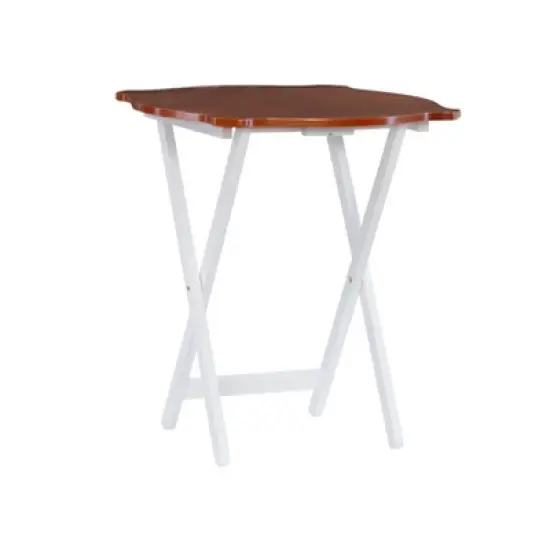 Austin Tray Table Set White/Hazelnut - Powell Company image {4}