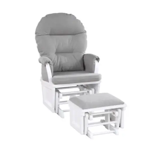 Suite Bebe Madison Glider & Ottoman - White/Oyster image {2}