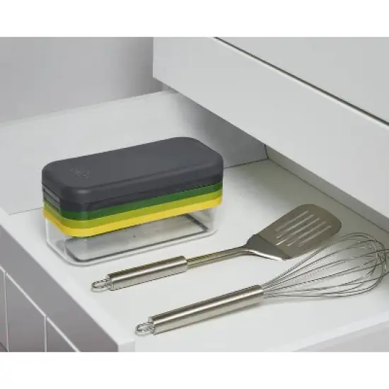 Joseph Joseph Compact 4-in-1 Chop Grate and Slice Set: Multicolored Polypropylene Salad Spinner & Bowl, Hand Wash image {10}