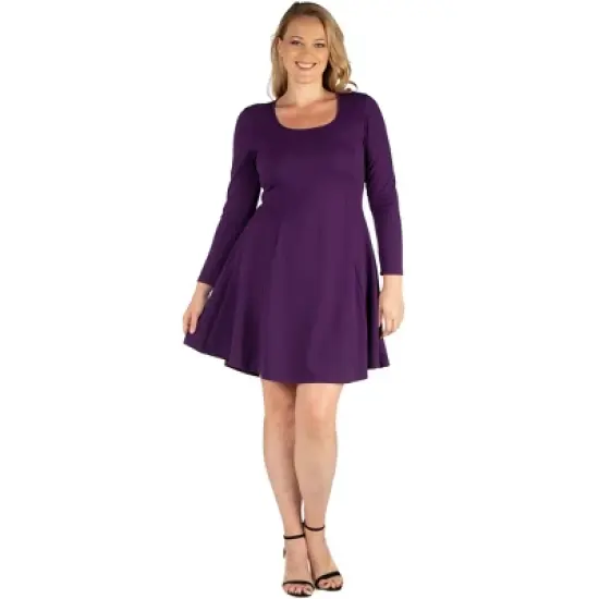 Long Sleeve Knee Length Plus Size Dress image {6}