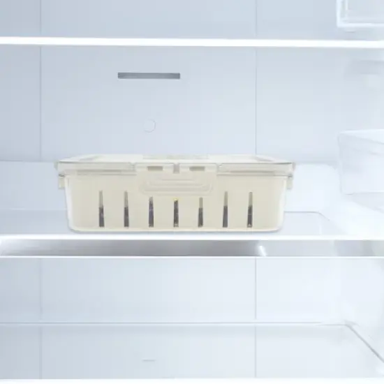 Unique Bargains Sealed Rectangle Drain Food Storage Containers 2 Compartment White Transparent 1 Set image {1}