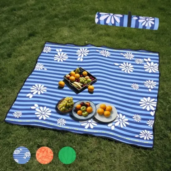 RISOKEYS Foldable Beach Wagon Cart,with 480lbs Capacity & All-Terrain Wheels, Includes Waterproof Picnic Mat for Camping,Picnic,Beach Trips image {7}