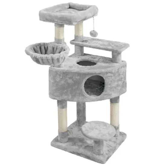 Yaheetech 46" 3-Level Plush Cat Activity Tower image {8}