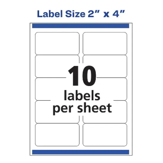 Avery Repositionable Shipping Labels, Sure Feed Technology, Repositionable Adhesive, 2" x 4", 250 Labels (58163) image {3}