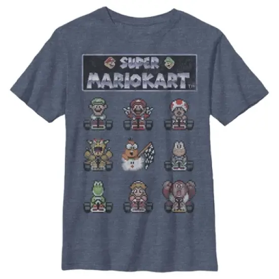 Boy's Nintendo Super Mario Kart Pixelated Racers Ready T-Shirt image {2}