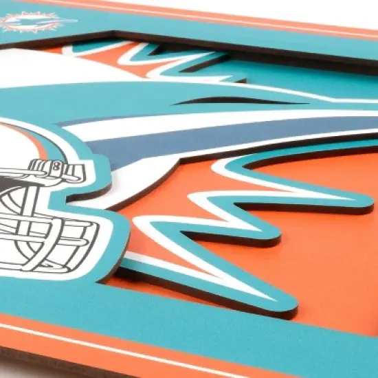 NFL Miami Dolphins 3D Logo Series Wall Art - 12"x12" image {3}