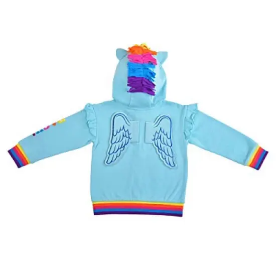 My Little Pony Girl's Zip Up Fashion Hoodie with 3D Ears and Mane For Toddlers image {2}