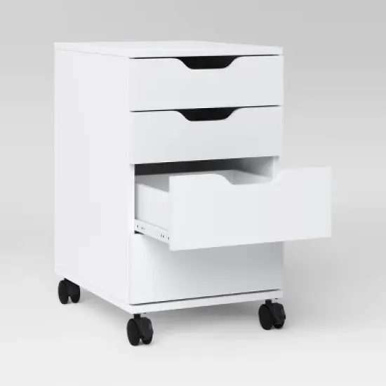 Loring Rolling Cabinet White - Threshold&trade;: Mobile Office Furniture Set with Drawers image {2}