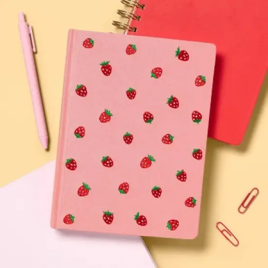 Bound 6"x8" Journal with Elastic Closure - Strawberries - up&up&trade; image {1}