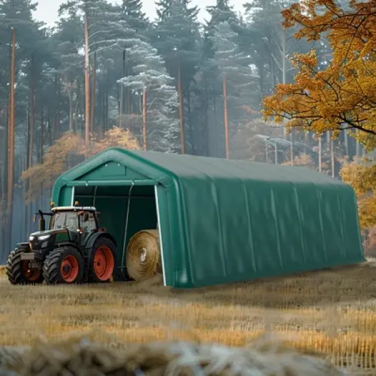 Captiva Designs 11 ft. x 24 ft. x 8.4 ft. Heavy-Duty Portable Garage & Agricultural Shed with Galvanized Frame, Removable Doors and Walls image {8}