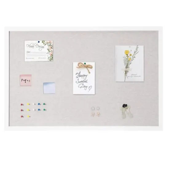 VEVOR 36"x24" White Cork Board with Linen Surface &ndash; Stylish Wall-Mounted Bulletin Board, Elegant & Functional Noticeboard image {8}