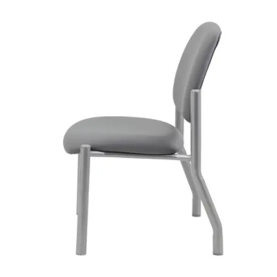 Armless Guest Chair Gray - Boss Office Products image {5}