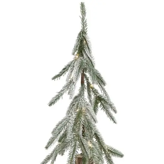 Northlight Pre-Lit Flocked Battery Operated Alpine Artificial Christmas Tree - 3' - Clear LED Lights image {9}