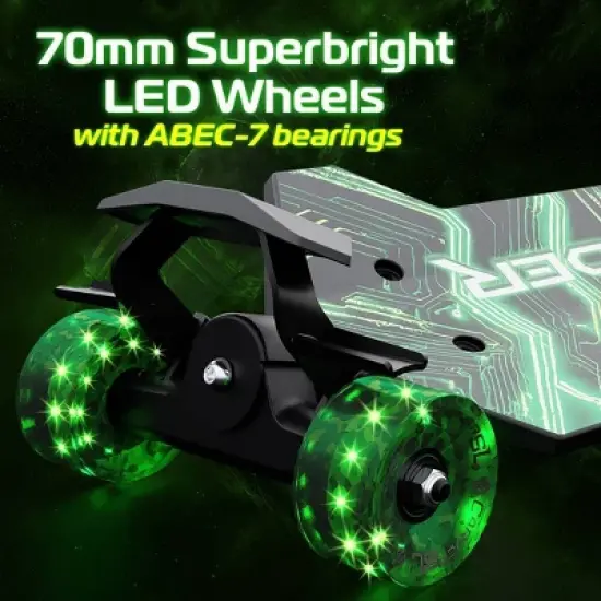 Melo SideWinder Kick Scooter - Green: Steel & Aluminum Frame, Lights Up image {3}