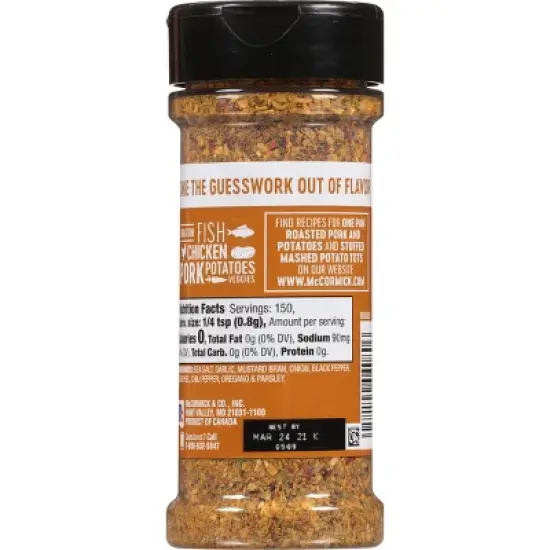 McCormick Garlic and Onion  Black Pepper and Sea Salt All Purpose Seasoning - 4.25oz image {10}