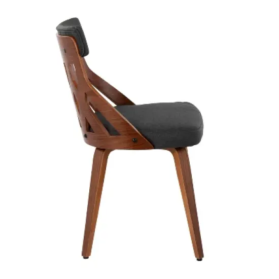 Set of 2 York Dining Chairs Charcoal/Walnut - Lumisource image {2}